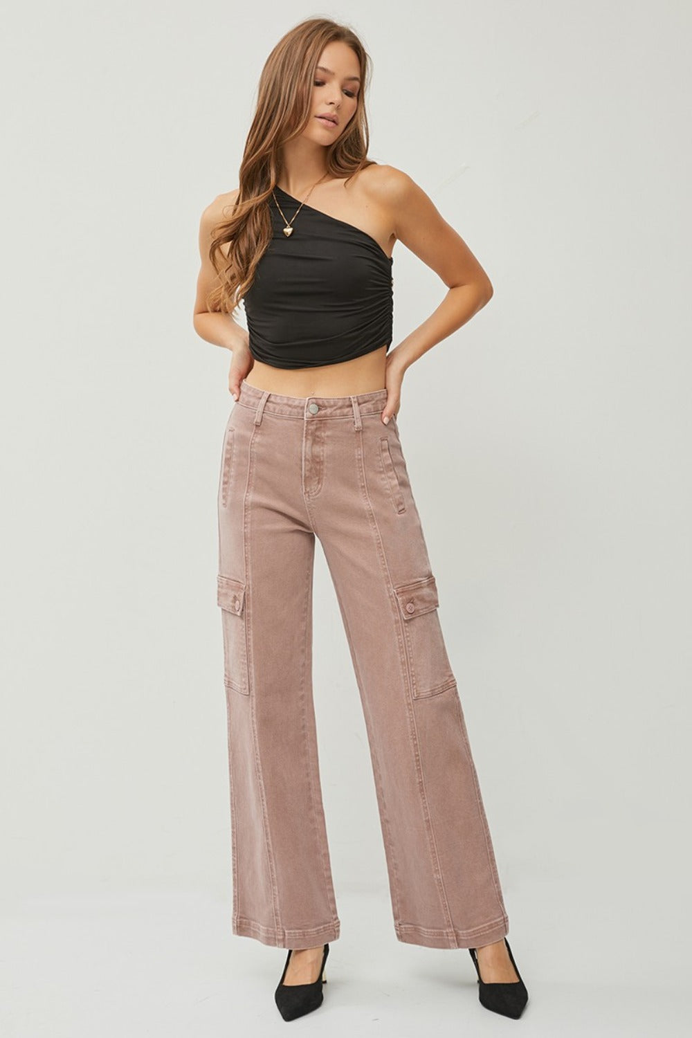 Leighanna High Rise Wide Leg Cargo Jeans