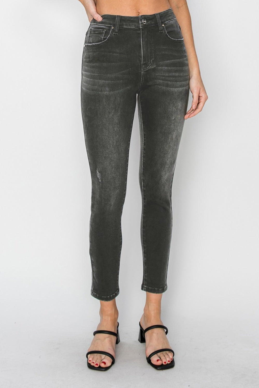 Audra High Rise Acid Wash Ankle Skinny Jeans