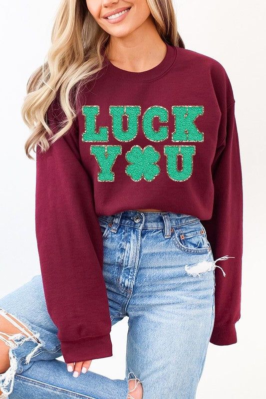 Luck You St. Patrick's Day Graphic Fleece Sweatshirt