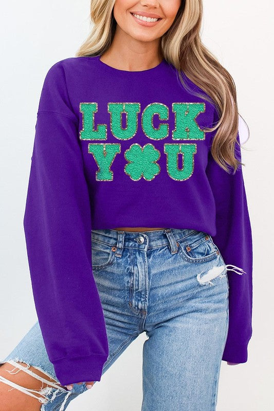 Luck You St. Patrick's Day Graphic Fleece Sweatshirt