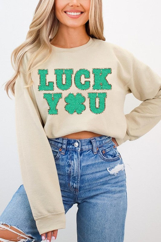 Luck You St. Patrick's Day Graphic Fleece Sweatshirt