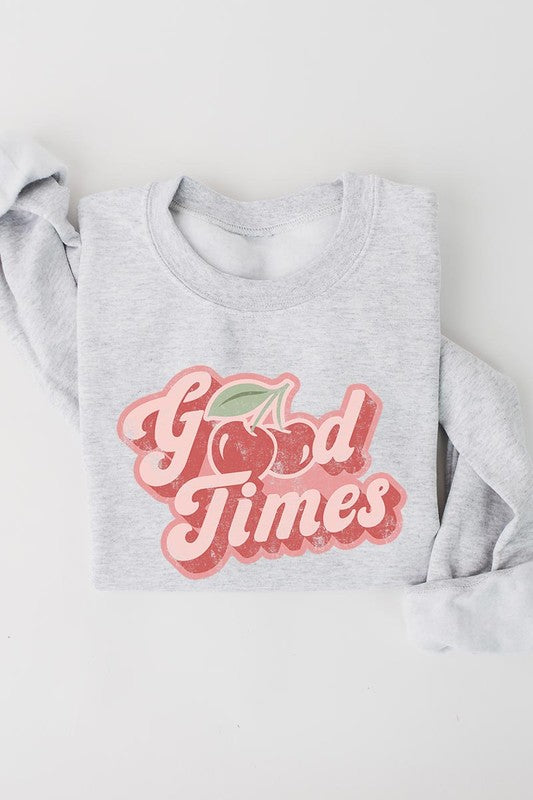 Good Times Cherry Graphic Fleece Sweatshirt