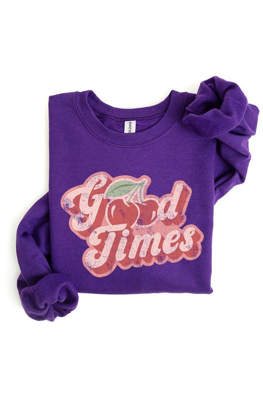 Good Times Cherry Graphic Fleece Sweatshirt