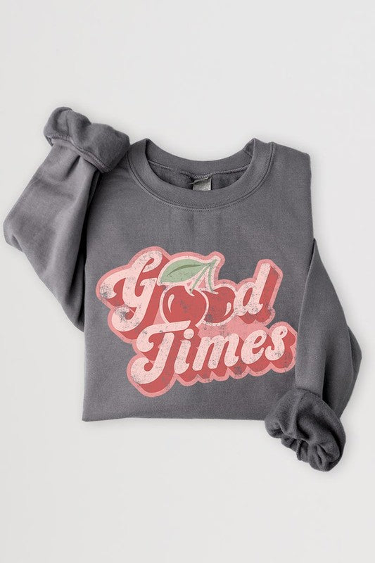 Good Times Cherry Graphic Fleece Sweatshirt