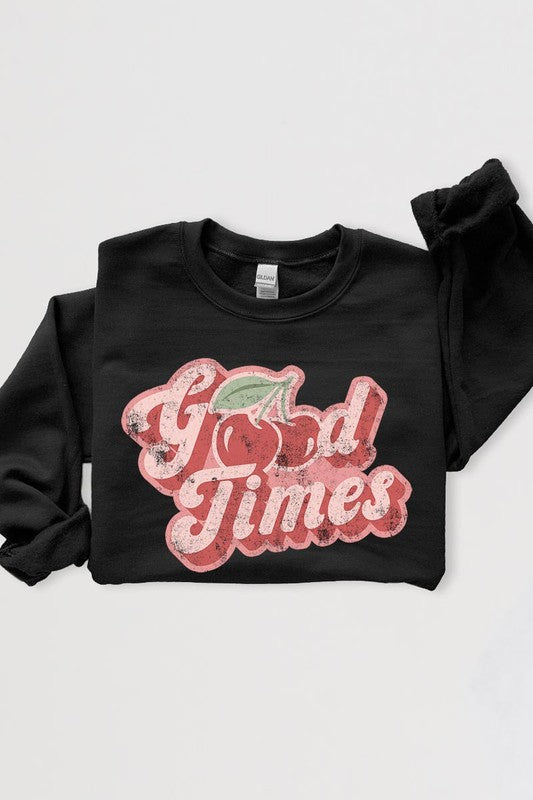 Good Times Cherry Graphic Fleece Sweatshirt