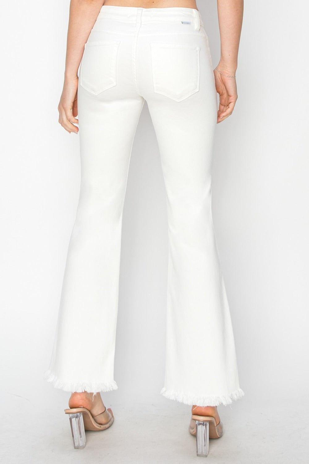 Jamie Tummy Control Raw Hem Crop Flare Jeans