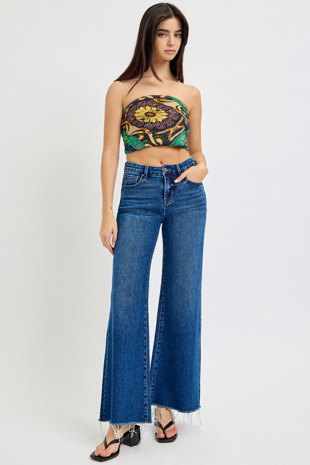 Maura High Rise Tummy Control Wide Leg Jeans