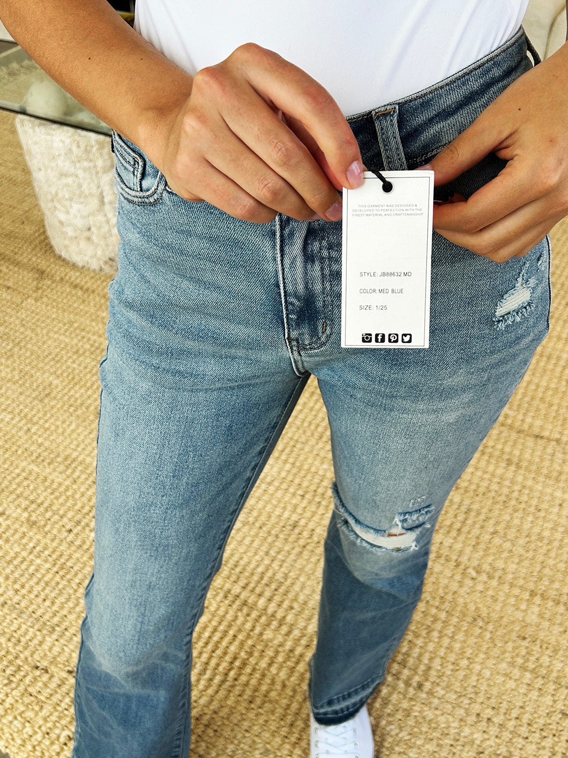 Philly Mid Rise Release Hem Distressed Bootcut Jeans