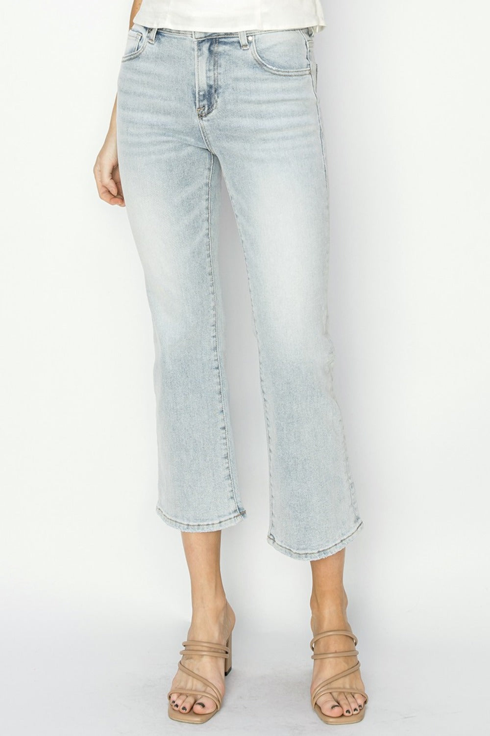 Clare Mid Rise Cropped Flare Jeans