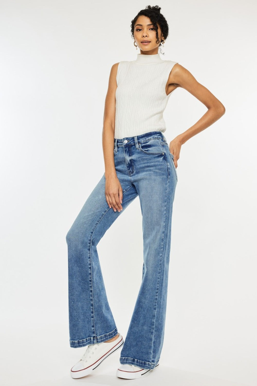 Kessa High Rise Wide Leg Flare Jeans
