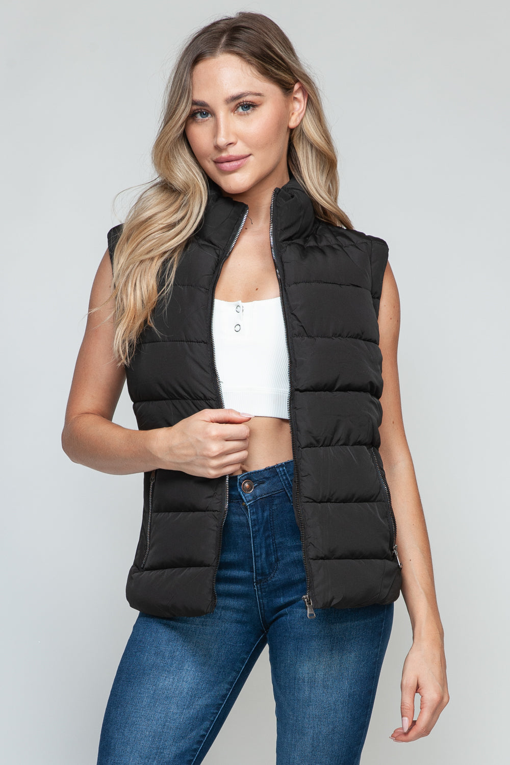 PSL Weather Zip Up Turtleneck Vest with Pockets