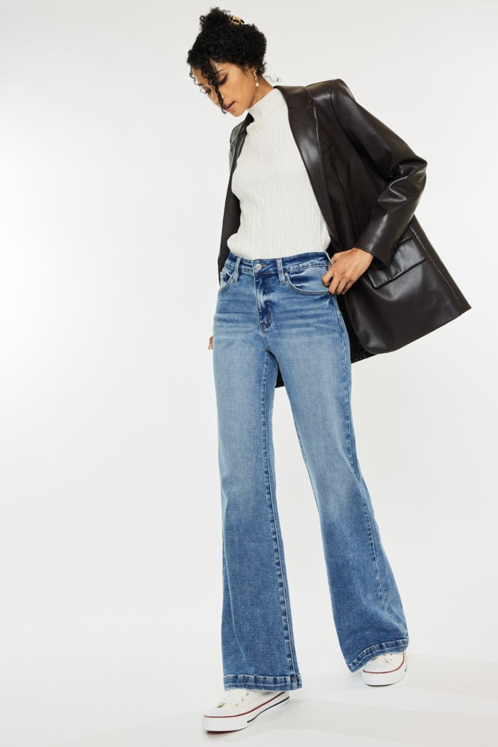 Kessa High Rise Wide Leg Flare Jeans