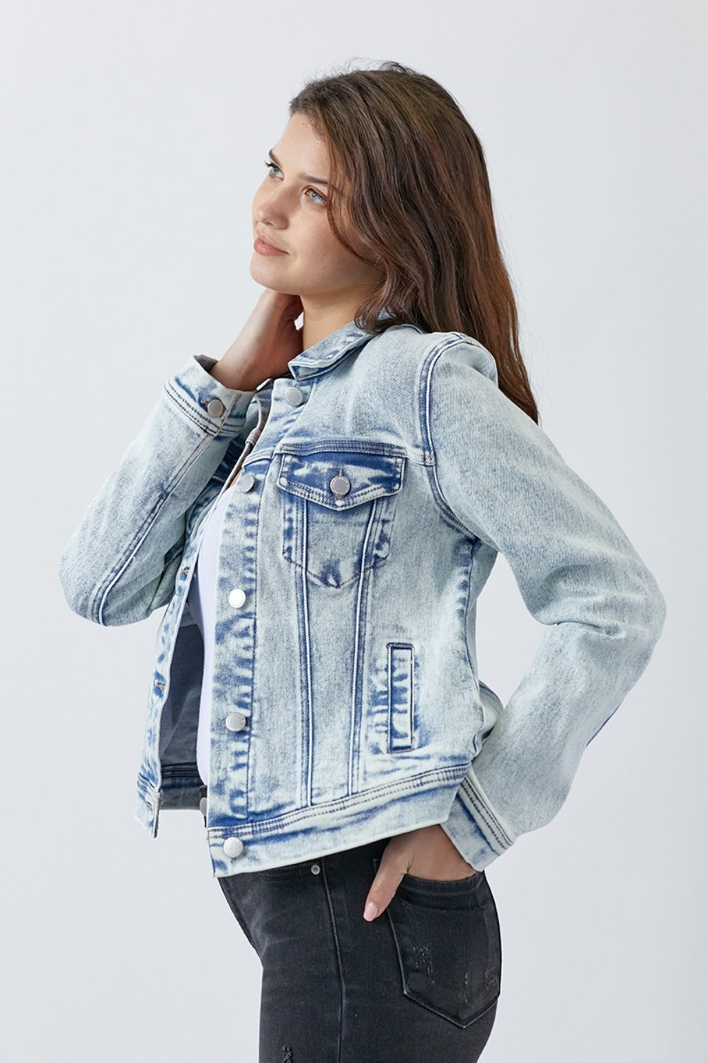 Bonnie Acid Wash Button Up Denim Jacket