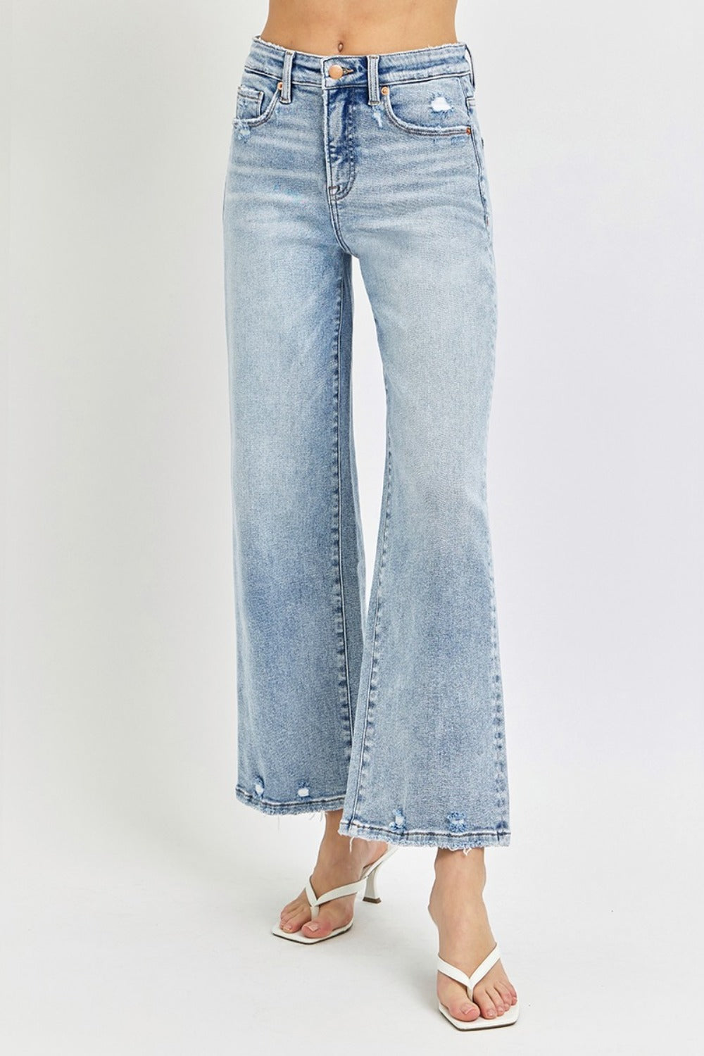 Monica Tummy Control High Rise Crop Wide Leg Jeans