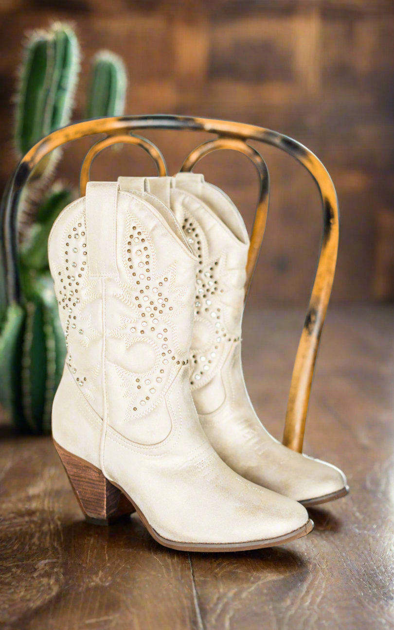 Houston Western Boots in Champagne