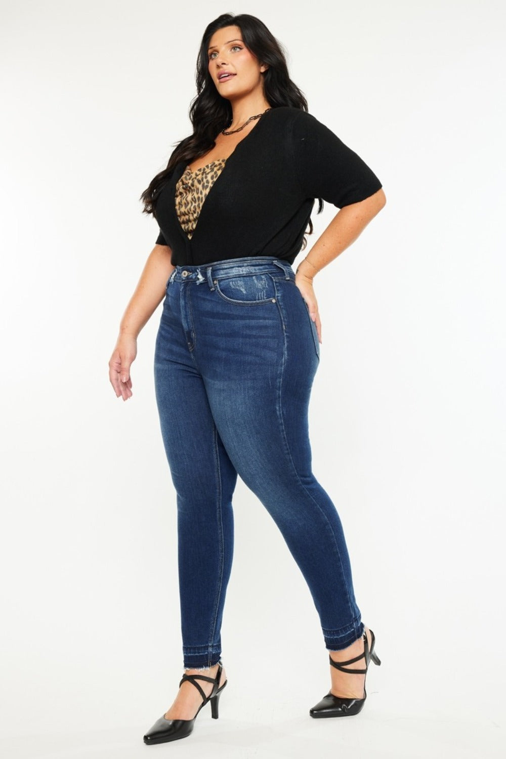 Brenna High Rise Raw Hem Ankle Skinny Jeans