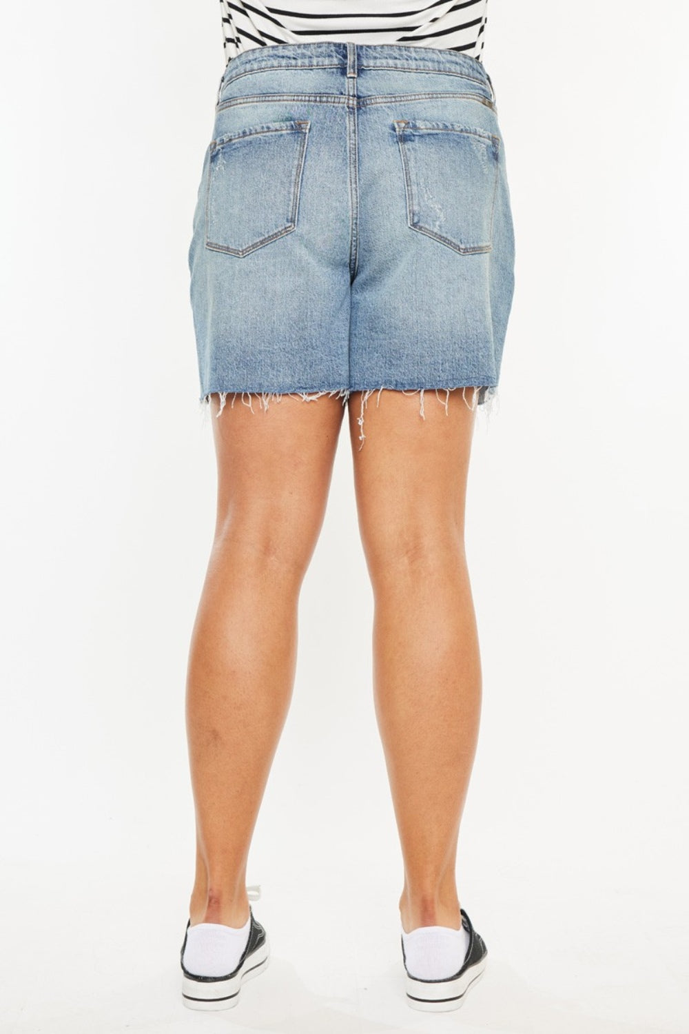 Del Mar High Rise Raw Hem Denim Shorts
