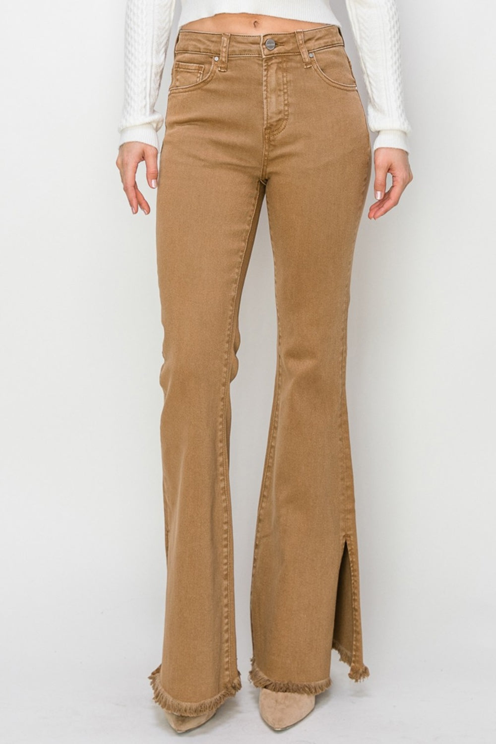 Bailey High Rise Side Split Hem Flare Jeans