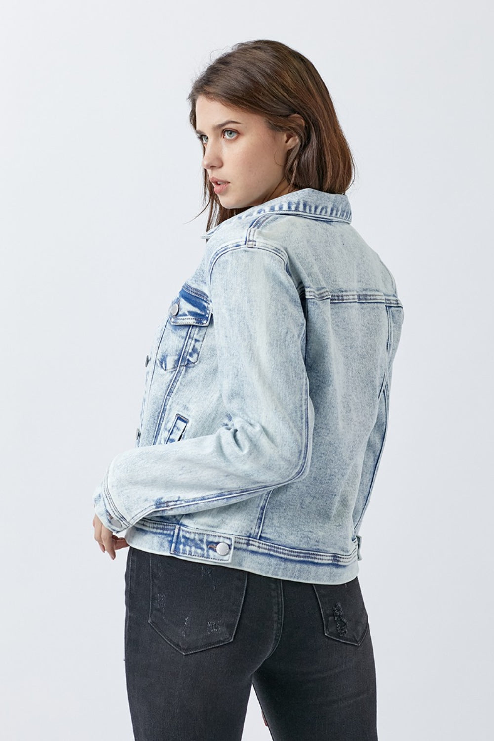 Bonnie Acid Wash Button Up Denim Jacket