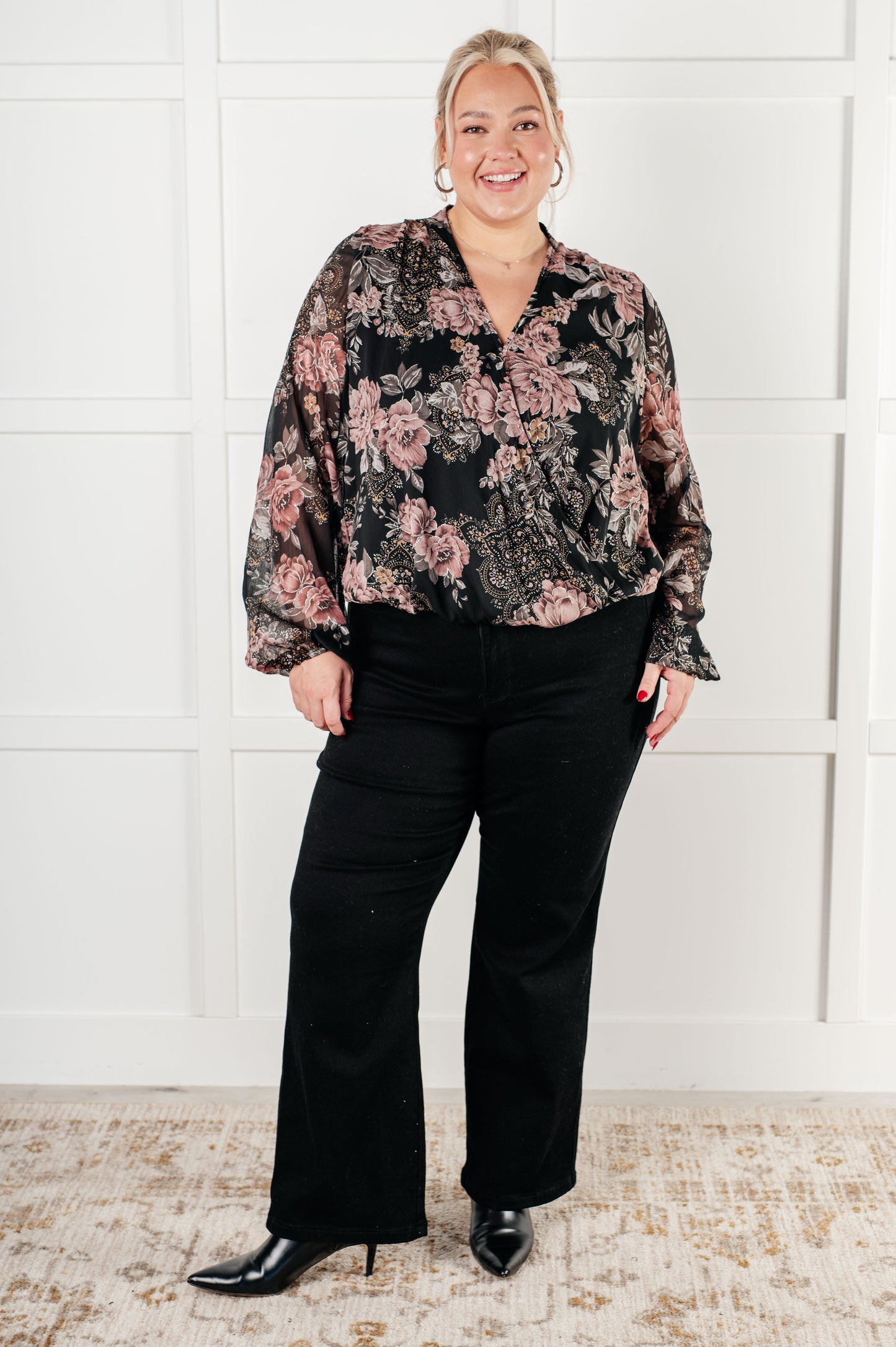I Wish We Had It All Surplice Floral Blouse