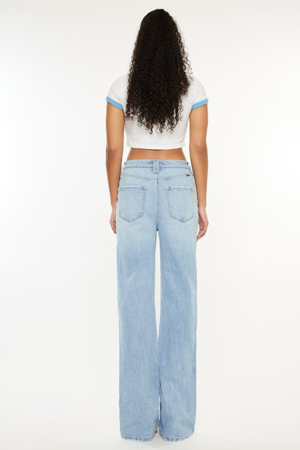 Kenna High Rise Distressed Straight Jeans
