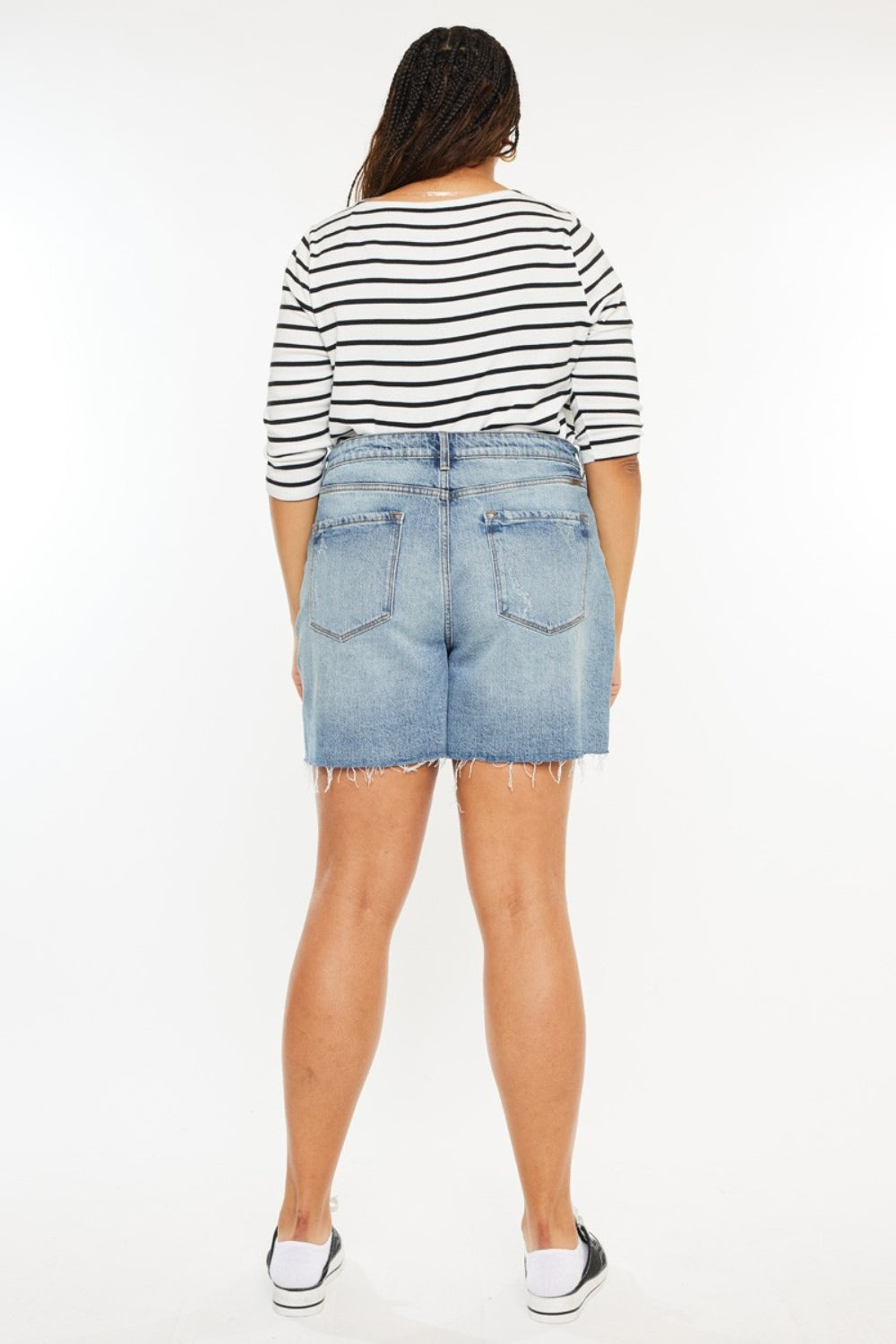 Del Mar High Rise Raw Hem Denim Shorts