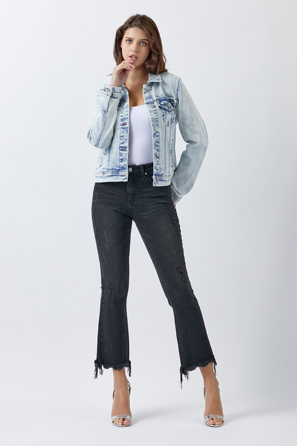 Bonnie Acid Wash Button Up Denim Jacket