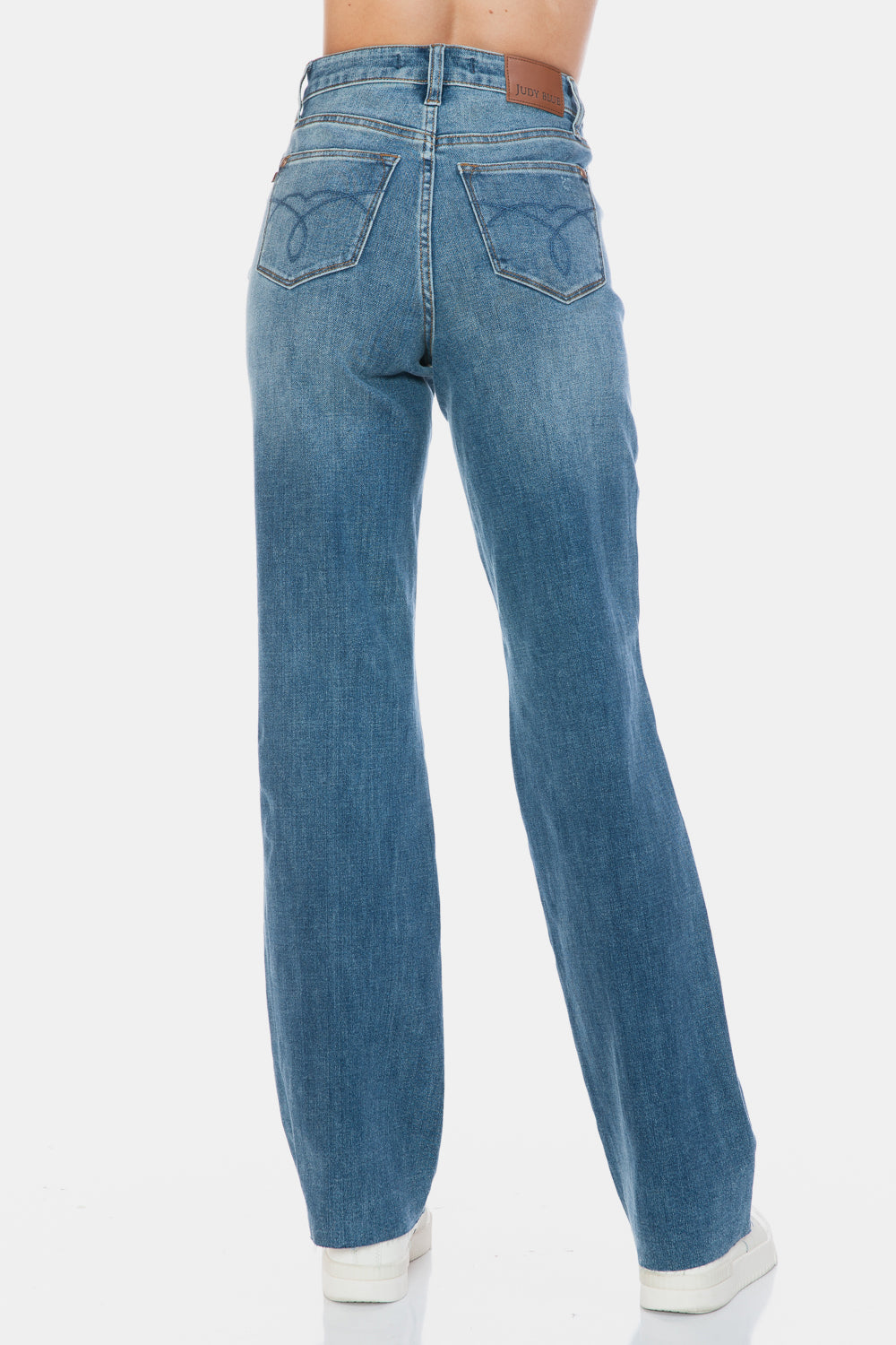 Rudy High Rise Tummy Control Raw Hem Straight Jeans
