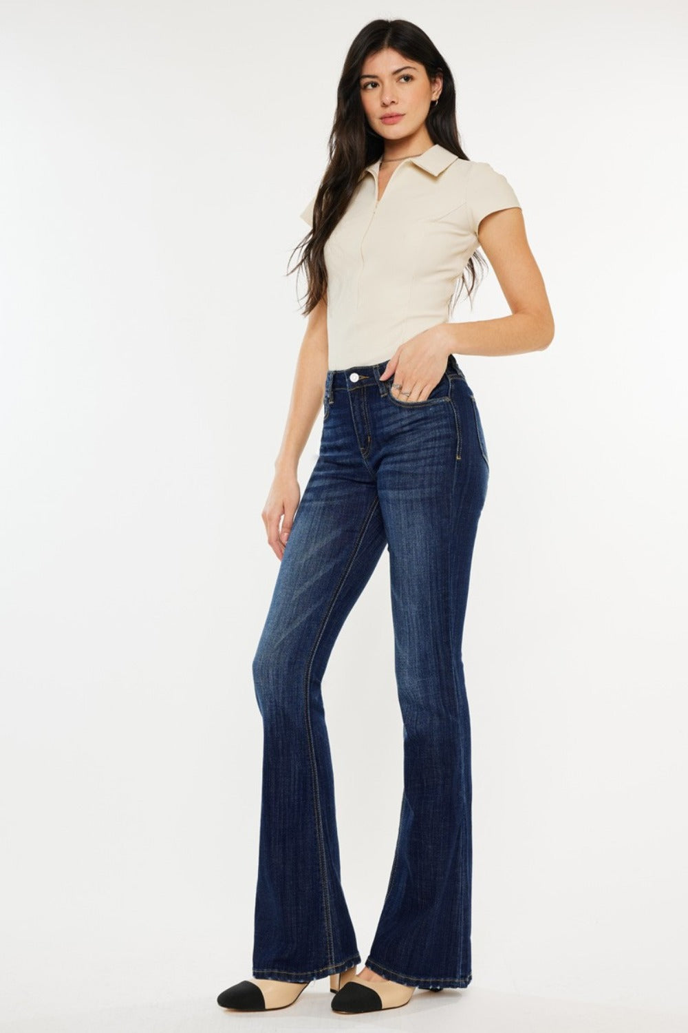 Phoenix Mid Rise Classic Slim Flare Jeans