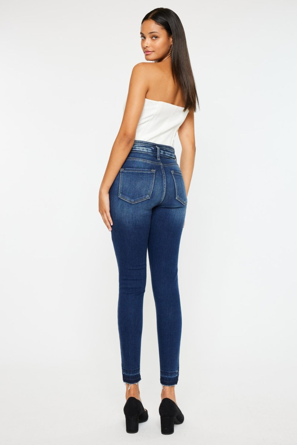 Brenna High Rise Raw Hem Ankle Skinny Jeans