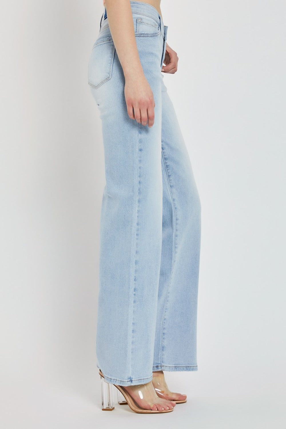Kelsey Mid Rise V-Waist Wide Leg Jeans