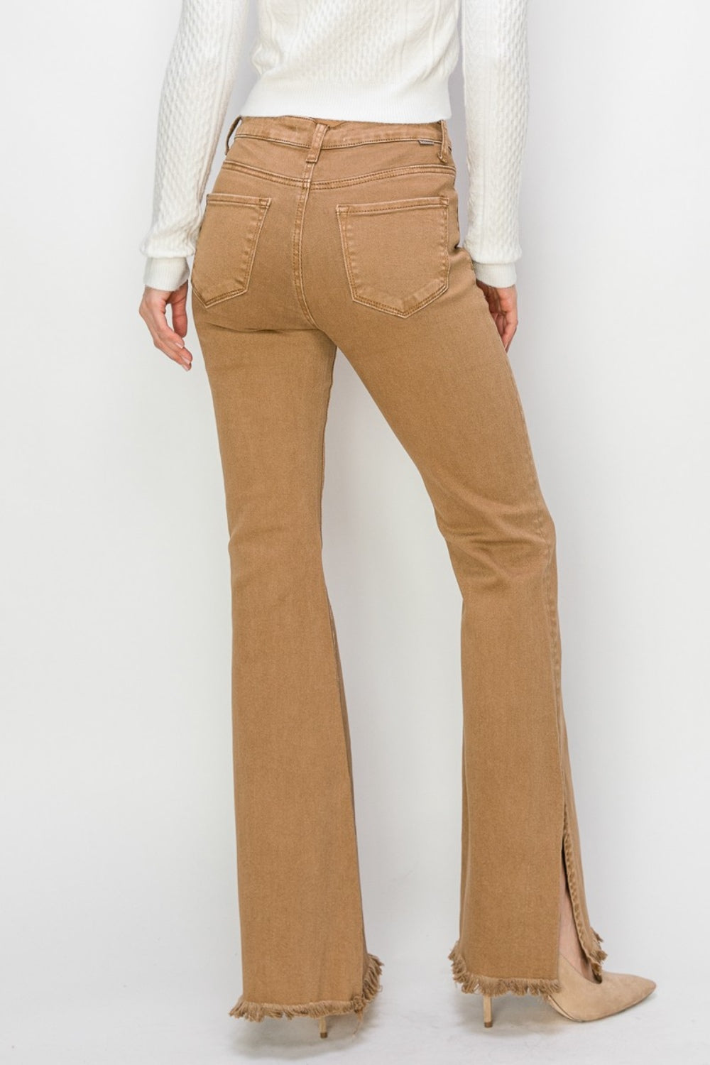 Bailey High Rise Side Split Hem Flare Jeans