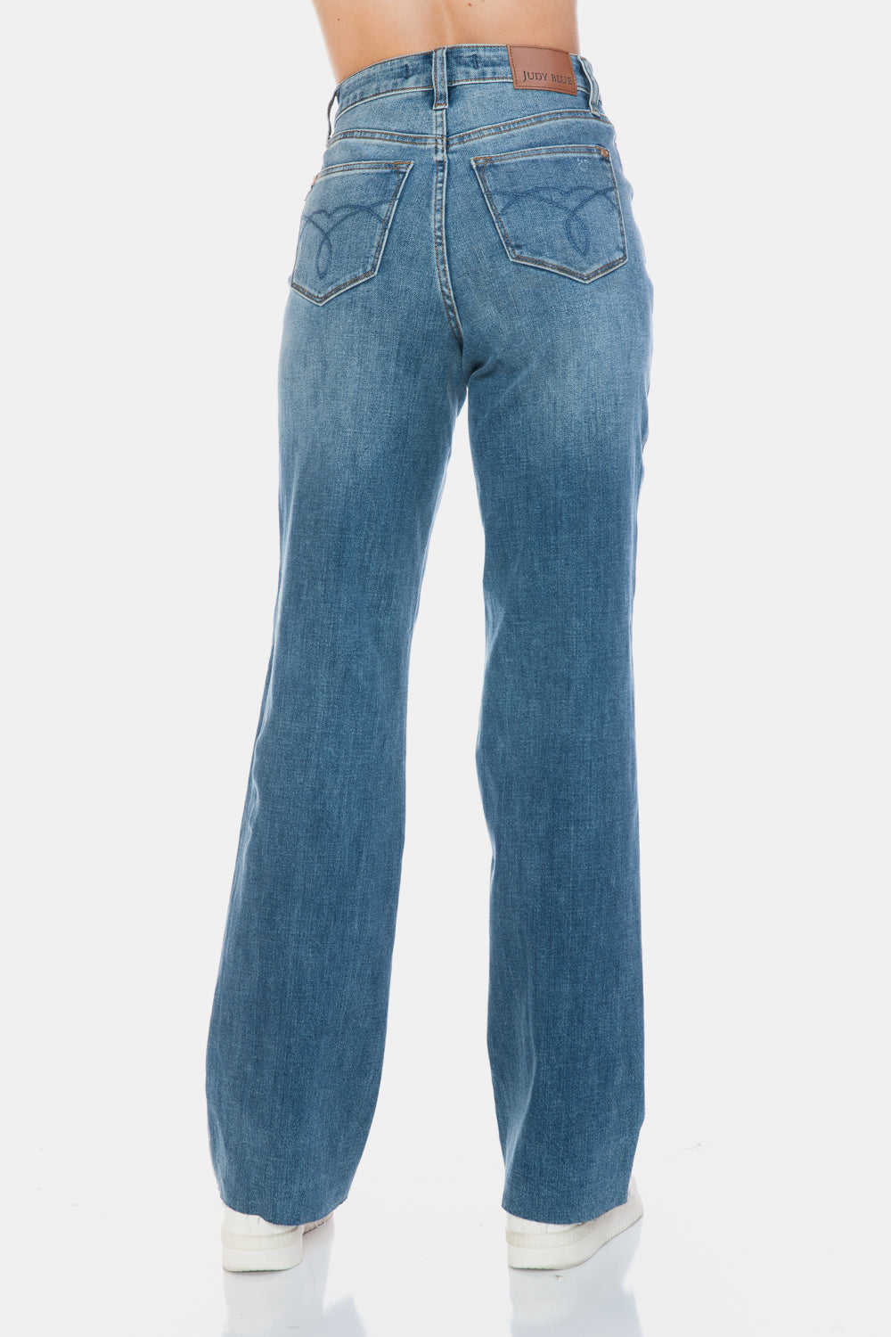 Rudy High Rise Tummy Control Raw Hem Straight Jeans