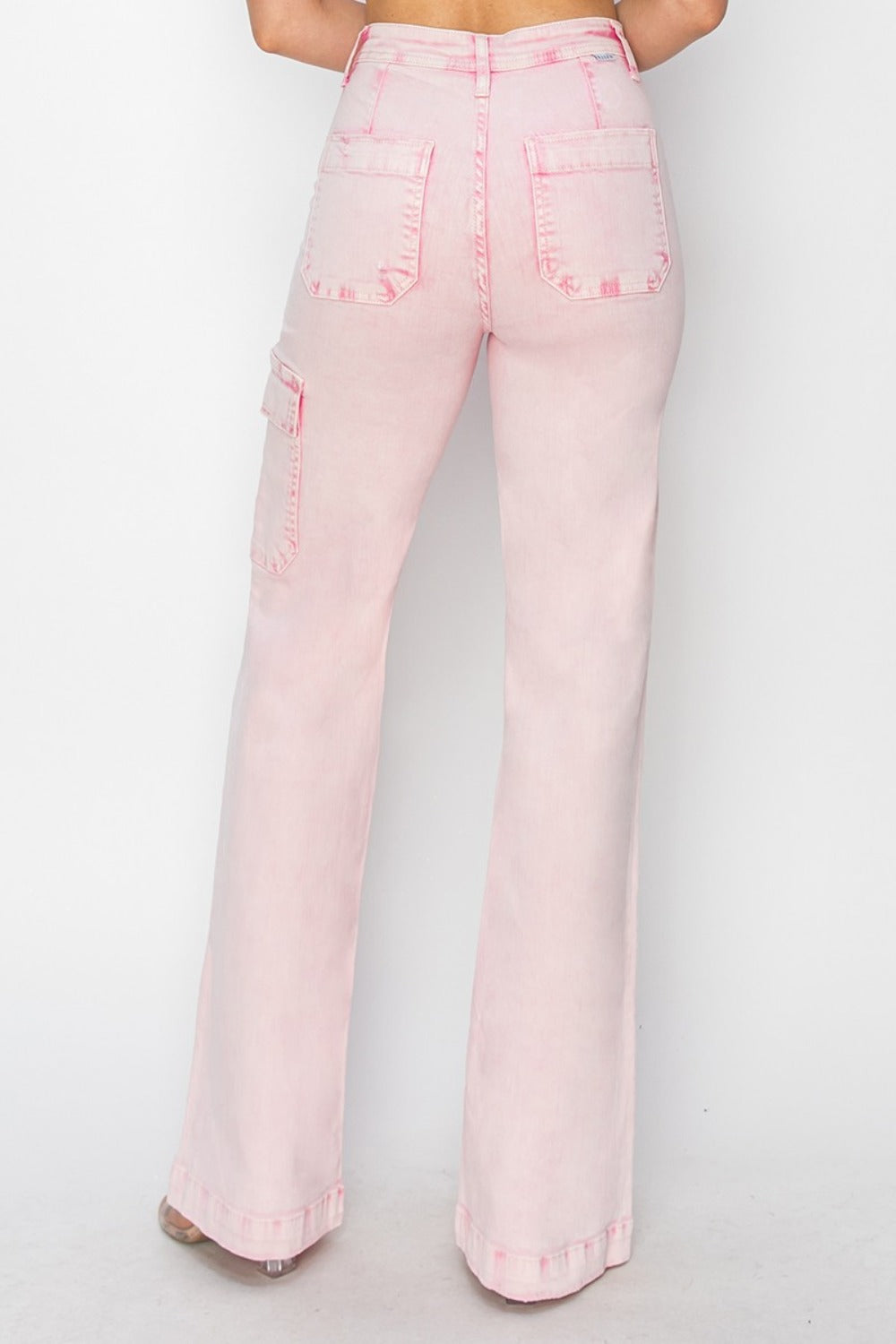 Donna High Rise Wide Leg Cargo Jeans