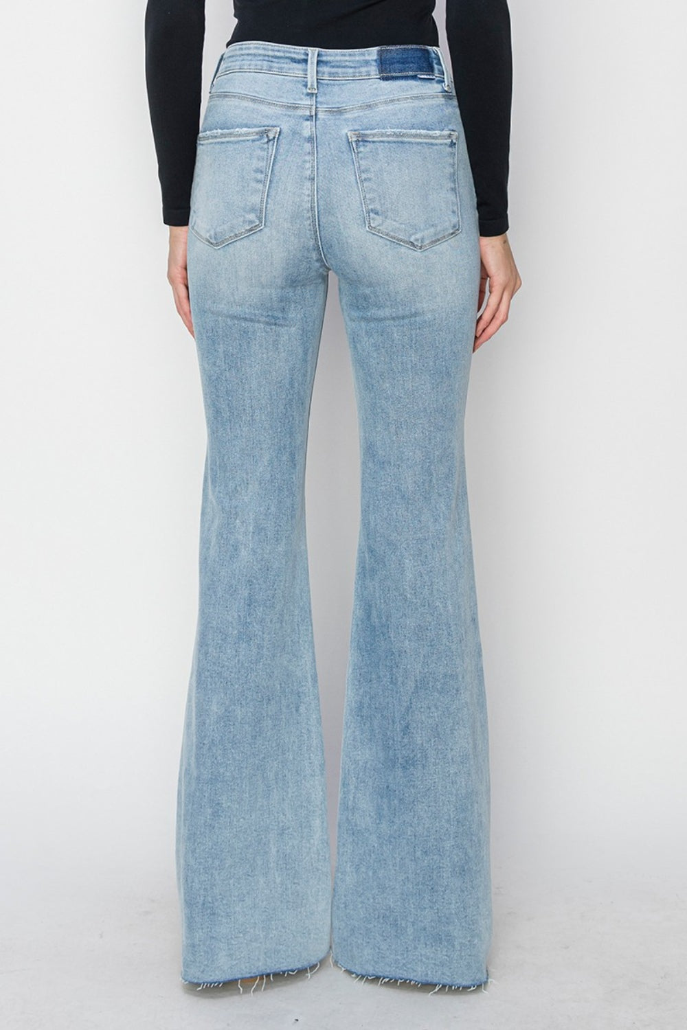Desi High Rise Raw Hem Bootcut Jeans