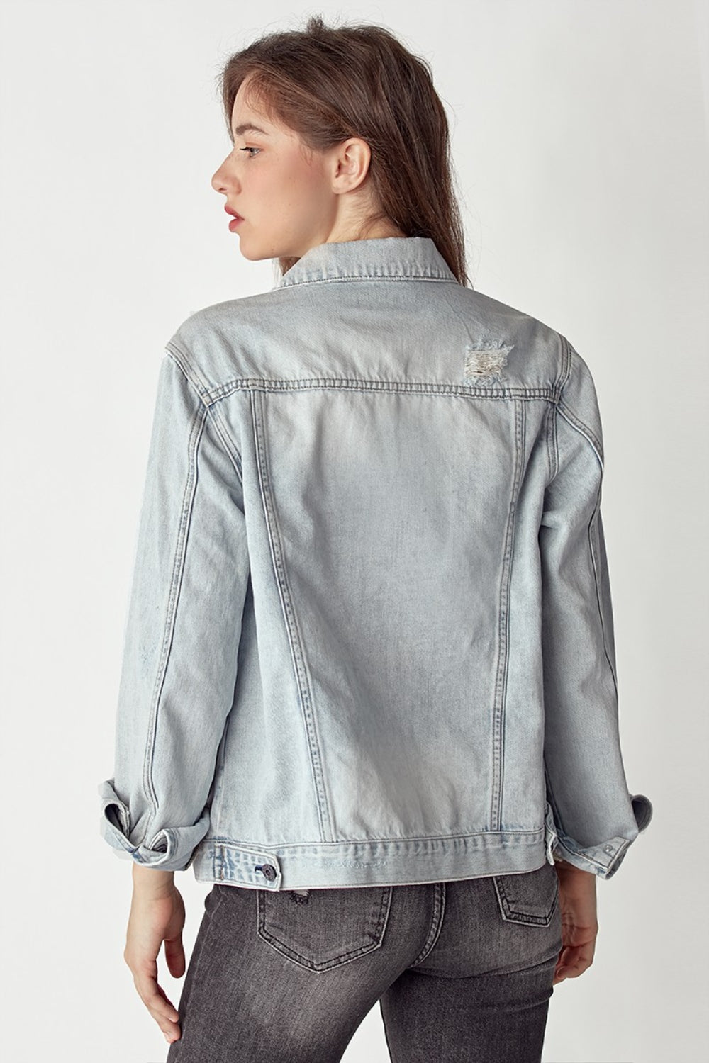Blake Distressed Button Up Jacket