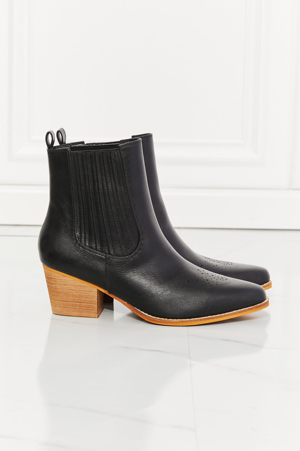 Sadie Stacked Heel Chelsea Boot in Black