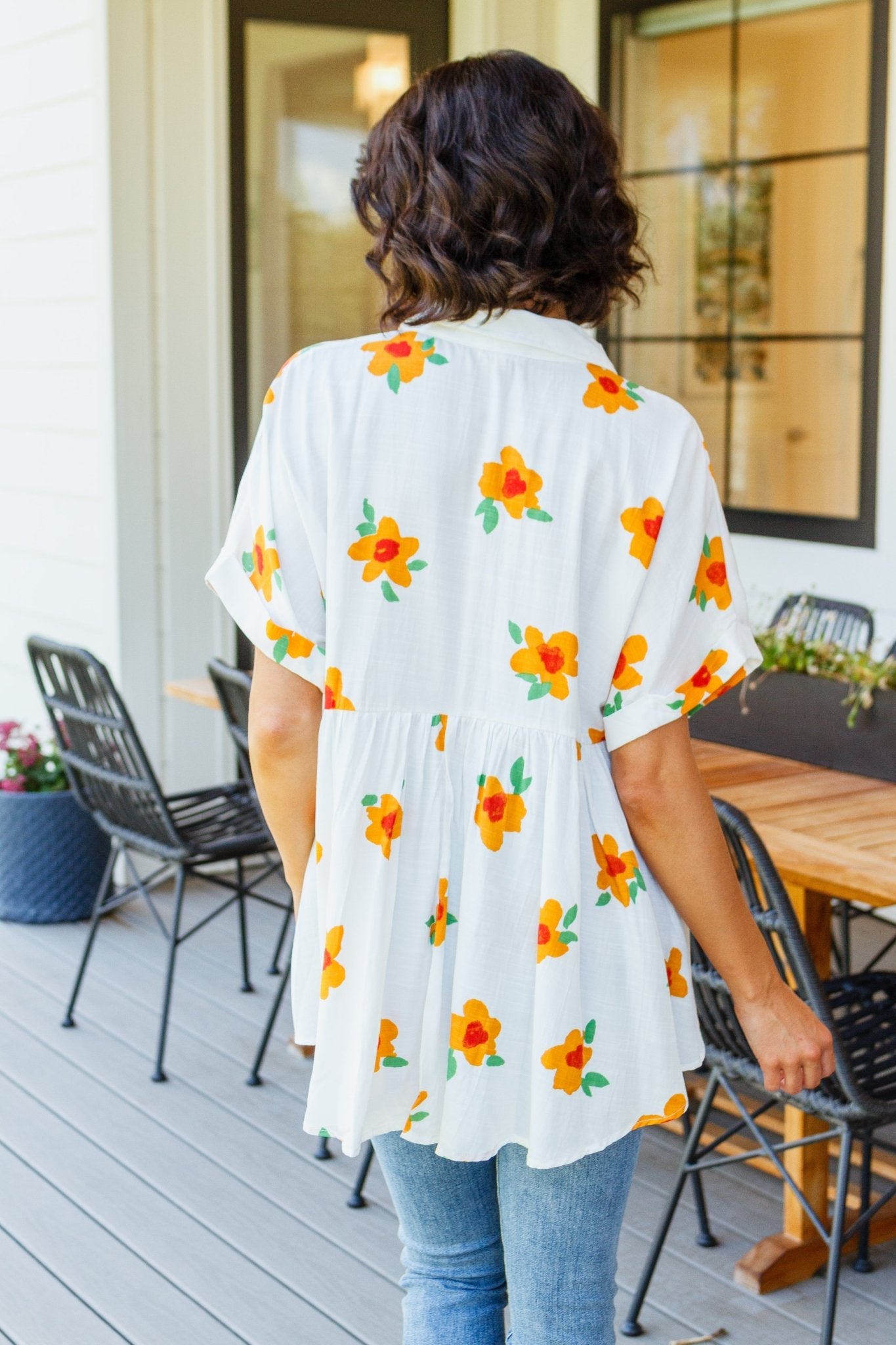 Blissed Out Button Up Babydoll Tunic - Driftwood Boutique