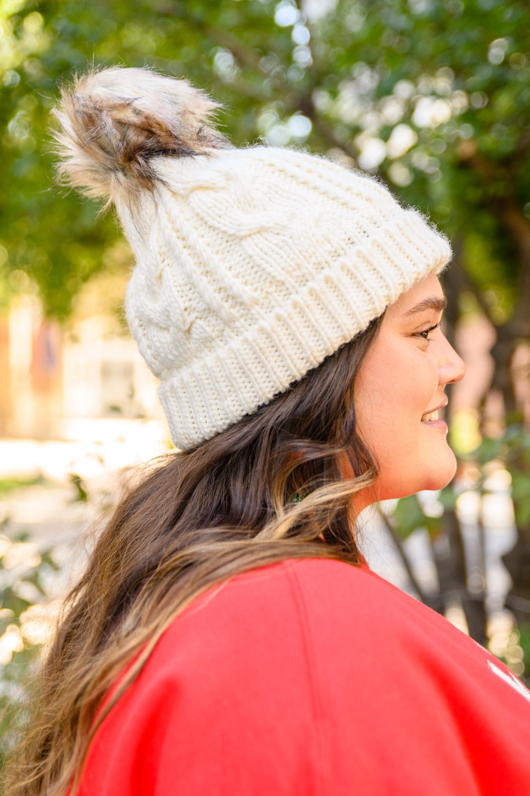 Cable Knit Cuffed Beanie In Ivory - Driftwood Boutique
