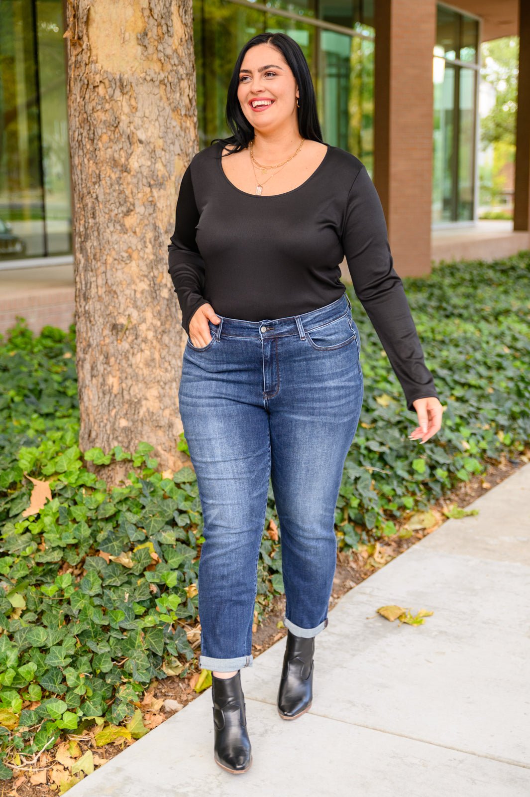 Can You Believe It Basic Long Sleeve Top In Black - Driftwood Boutique