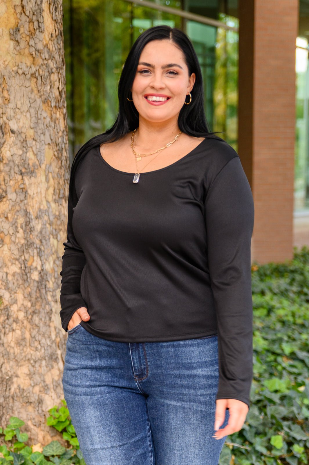 Can You Believe It Basic Long Sleeve Top In Black - Driftwood Boutique