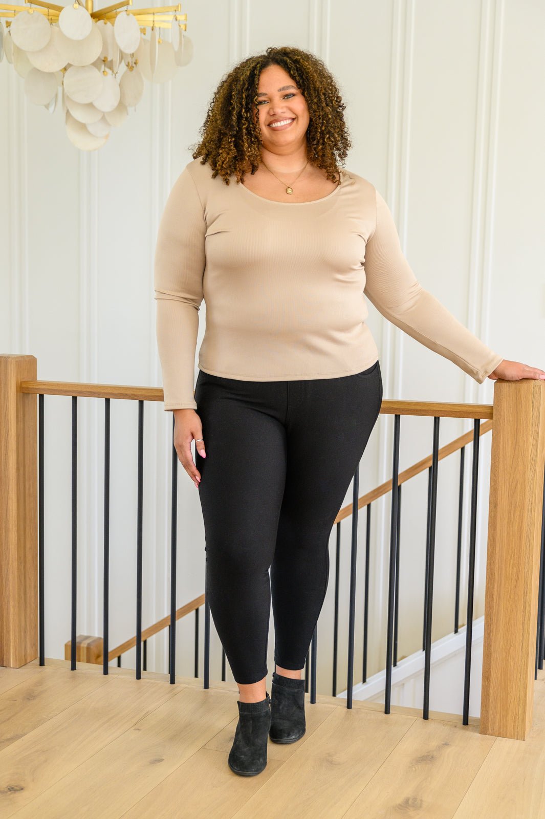 Can You Believe It Basic Long Sleeve Top In Sand - Driftwood Boutique