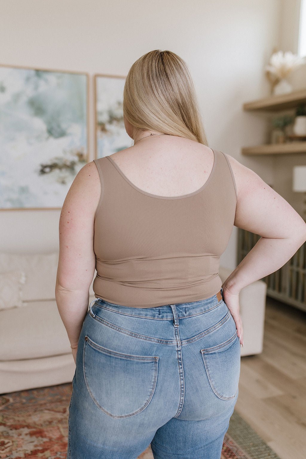 Carefree Seamless Reversible Tank in Light Mocha - Driftwood Boutique