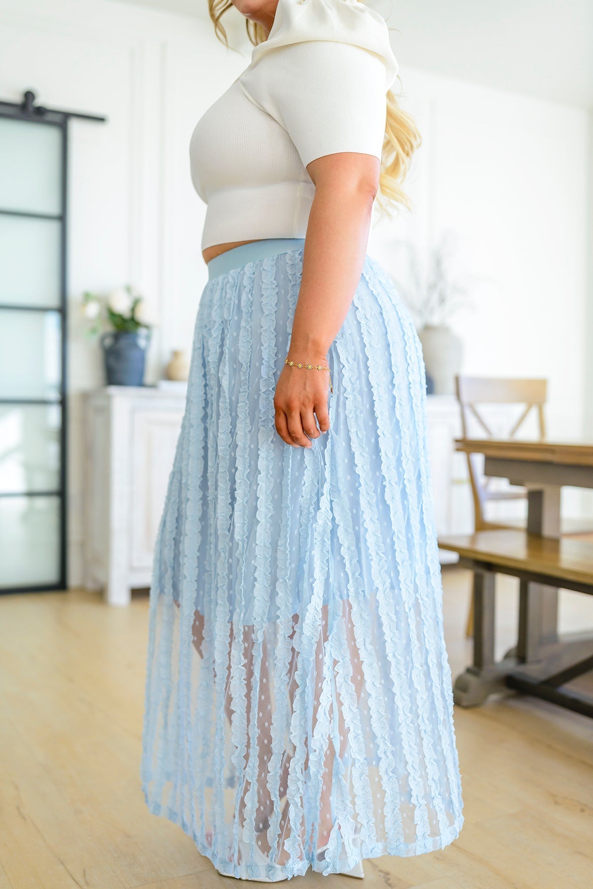 Cascading Ruffles A-Line Skirt - Driftwood Boutique