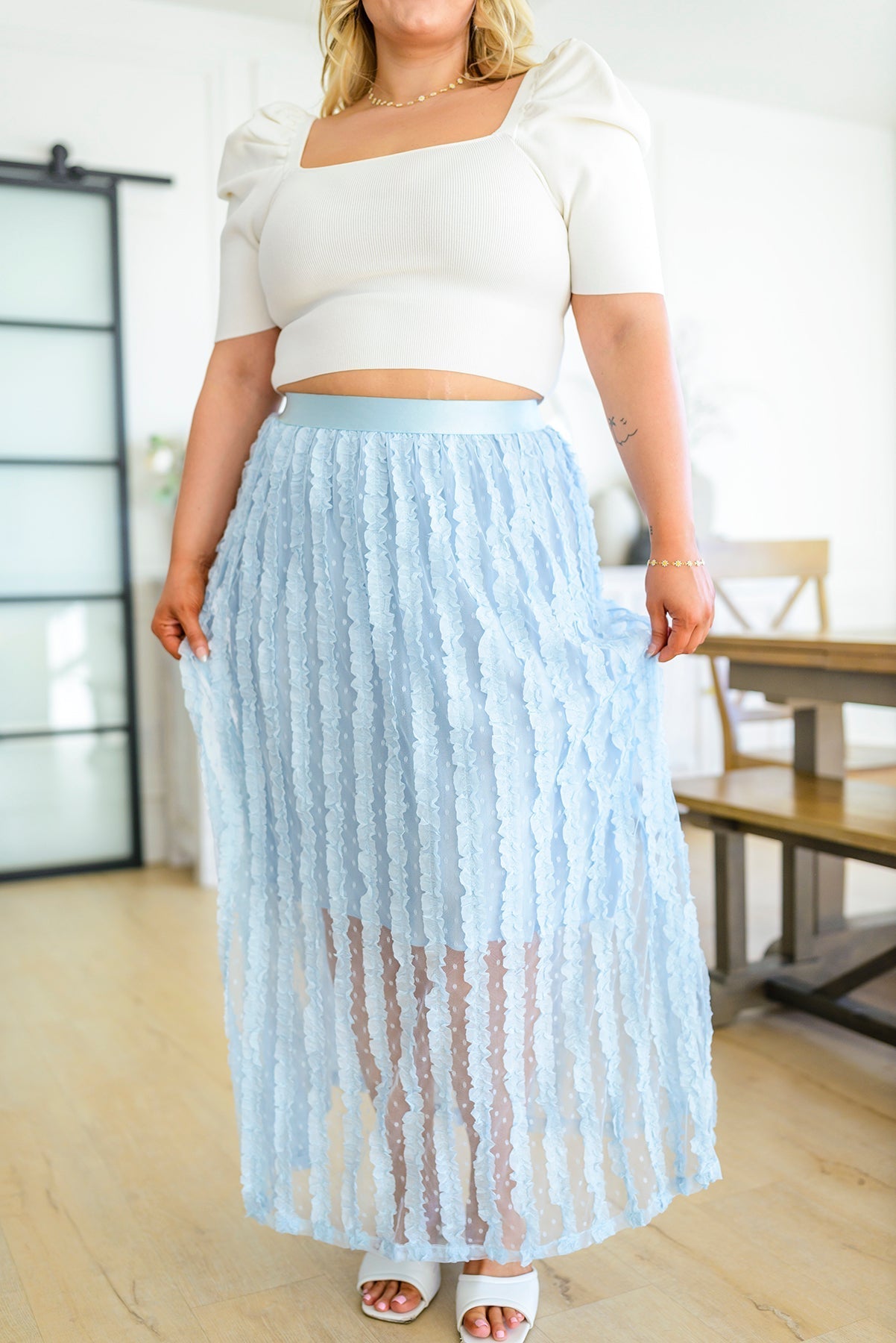 Cascading Ruffles A-Line Skirt - Driftwood Boutique