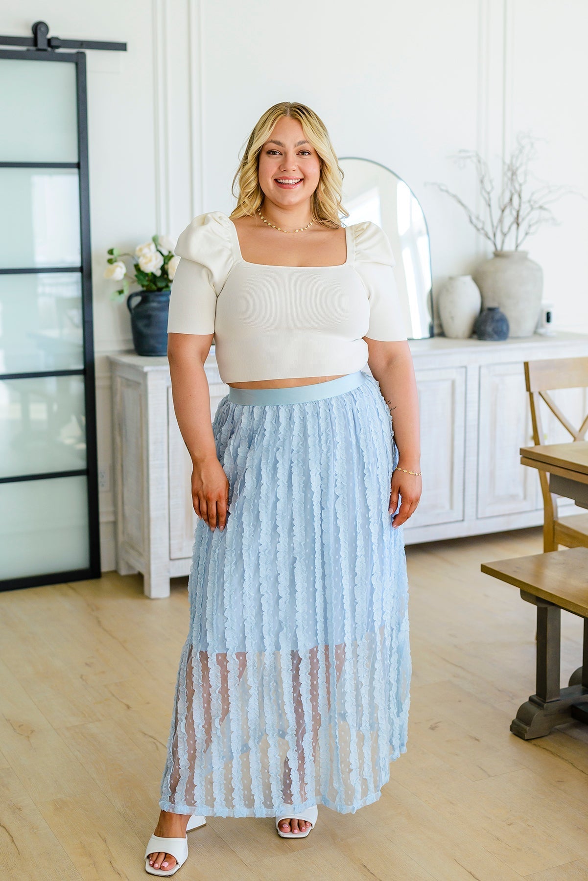 Cascading Ruffles A-Line Skirt - Driftwood Boutique