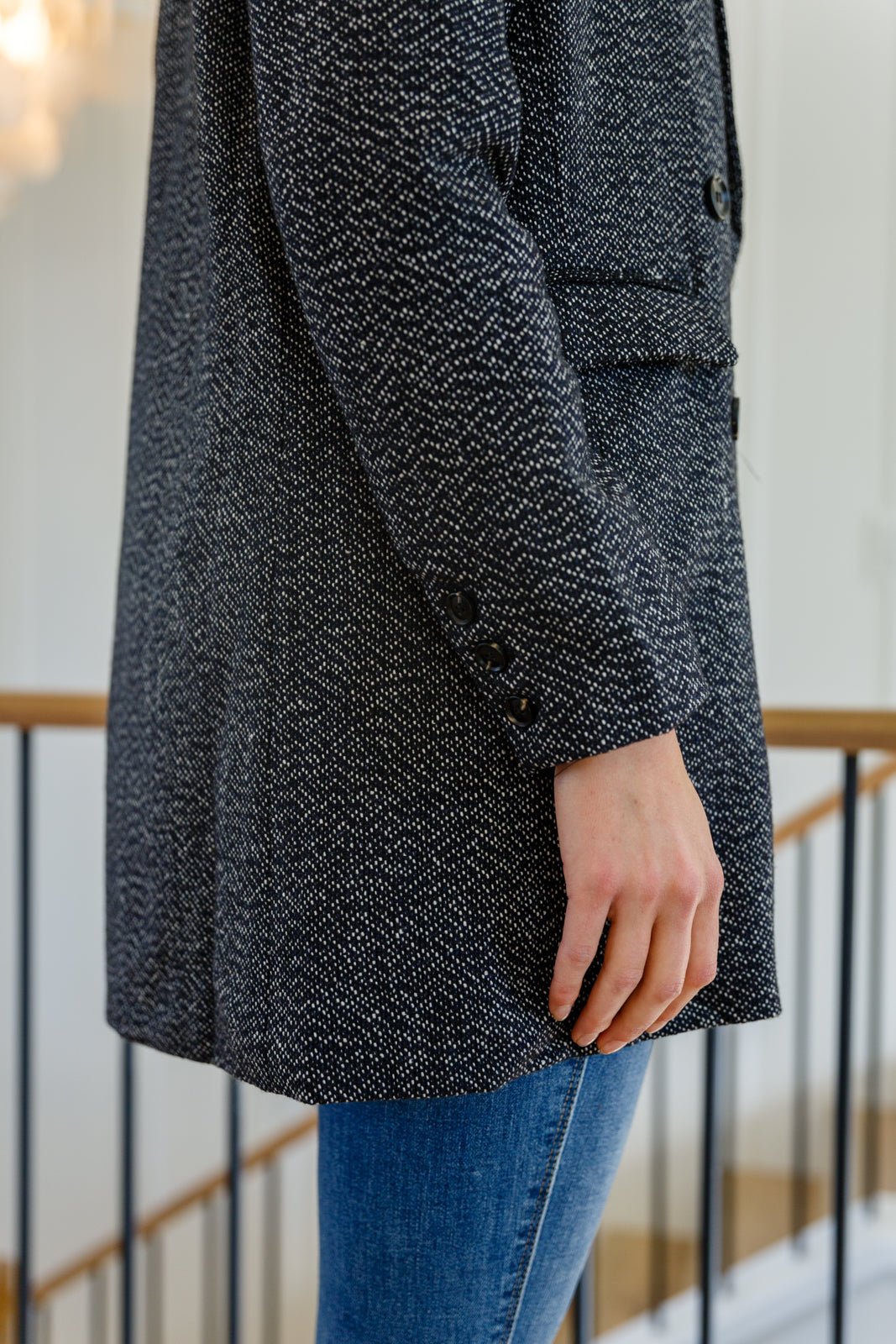 Chic Upon Arrival Button Down Blazer Jacket In Black - Driftwood Boutique