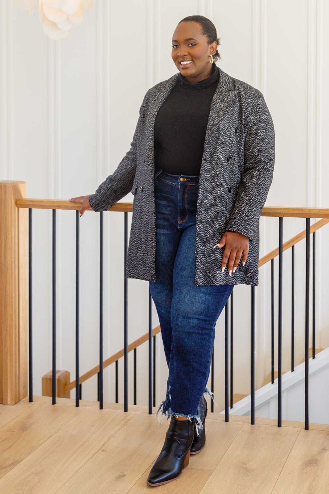 Chic Upon Arrival Button Down Blazer Jacket In Black - Driftwood Boutique