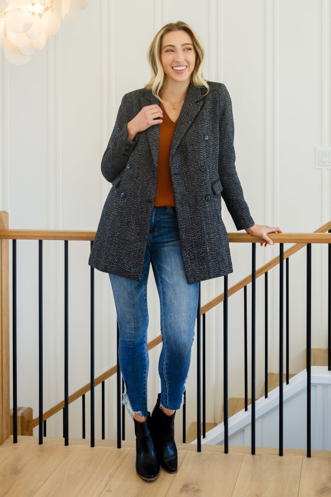 Chic Upon Arrival Button Down Blazer Jacket In Black - Driftwood Boutique