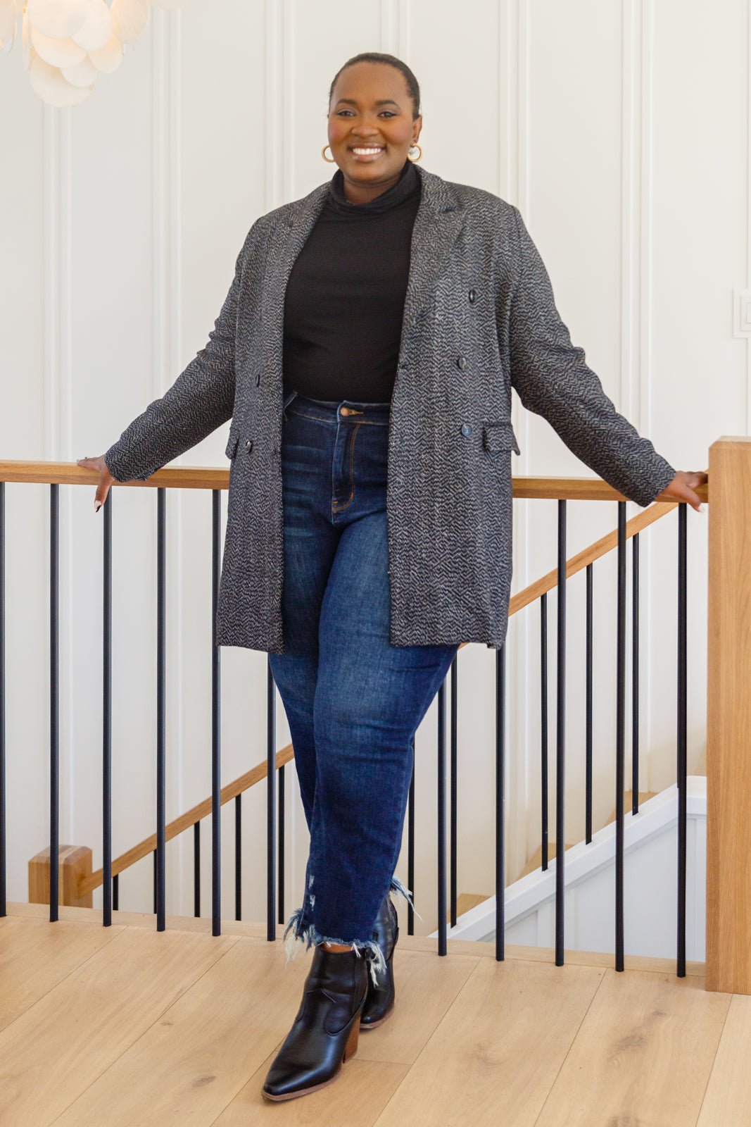 Chic Upon Arrival Button Down Blazer Jacket In Black - Driftwood Boutique